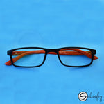 2-12 Years Online Class Eye Protection - Amber Orange Rectangular Specs