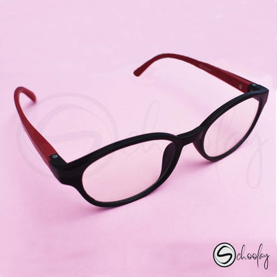 2-12 Years Online Class Eye Protection Wine Red Oval Specs