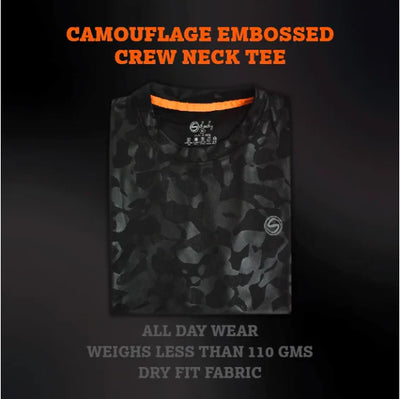 All Day Wear Camo Versatile Black Tee