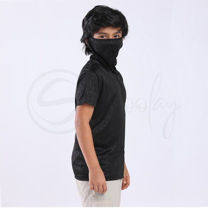 Defender Turtle Neck Black Mask Tee Matrix design