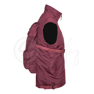 Maroon JackPack Jacket and Backpack Core Functionality