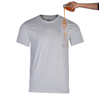 Melange Grey Crew Neck Zero Stain 100 Percent Cotton T shirt