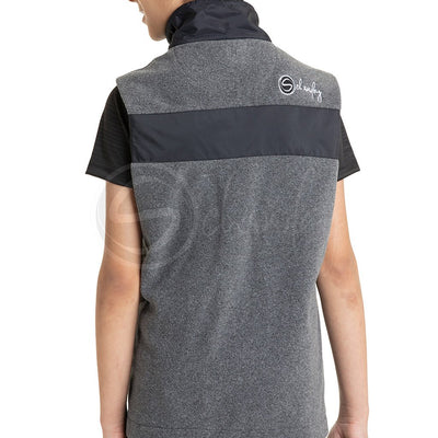 Polar English Fleece Bomber Vest Charcoal Grey & Black