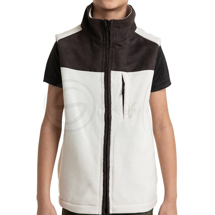 Polar English Fleece Bomber Vest Beige & Brown