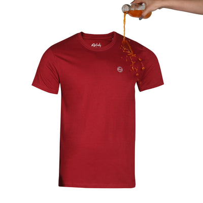 Solid Maroon Crew Neck Zero Stain 100 Percent Premium Cotton T shirt