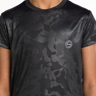 All Day Wear Camo Versatile Black Tee